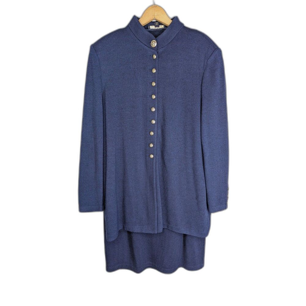 Elegant Blue Button-Up Women's Tunic